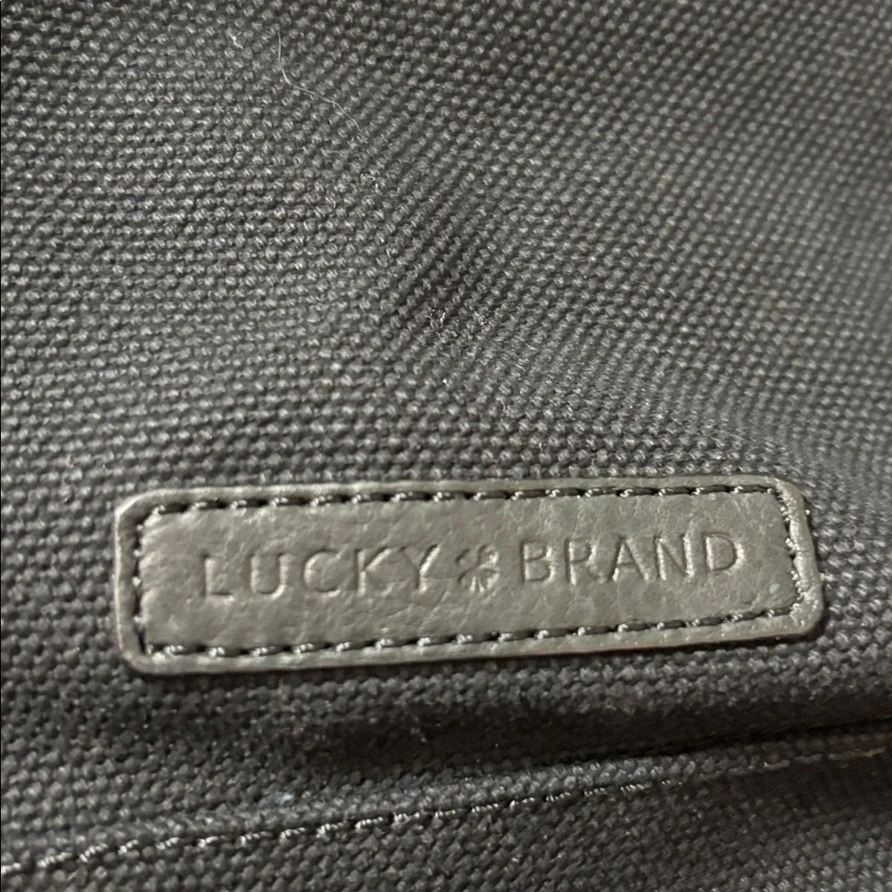 Lucky Brand embroidered canvas leather trim tote bag - Picture 10 of 10
